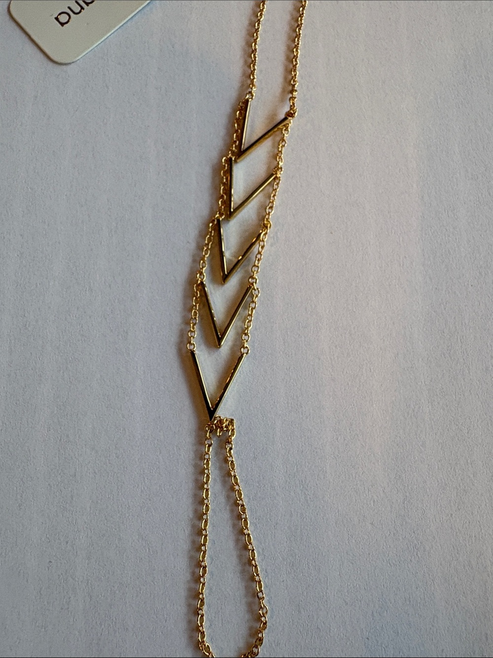 Gorjana Gold Chevron Layered Handchain Ring Bracelet NWT - Picture 4 of 7